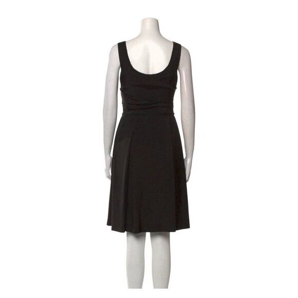 Prada Authentic Solid Black Tank Round Neck A Line Dress IT 40 US 4 Small - Picture 3 of 8